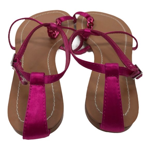 Colin Stuart Pink Metal Chain Sandals Sz 8.5B - Picture 11 of 13